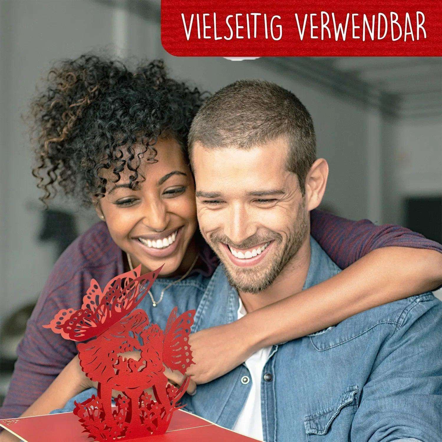 Hochzeitskarte Pop Up 3D - Glückwunschkarte zur Hochzeit, Küssende Elfen, N69 LINPopUp N69